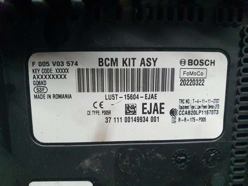 Recambio de caja reles / fusibles para ford puma hybrid titanium referencia OEM IAM LU5T15604EJAE F005V03574 