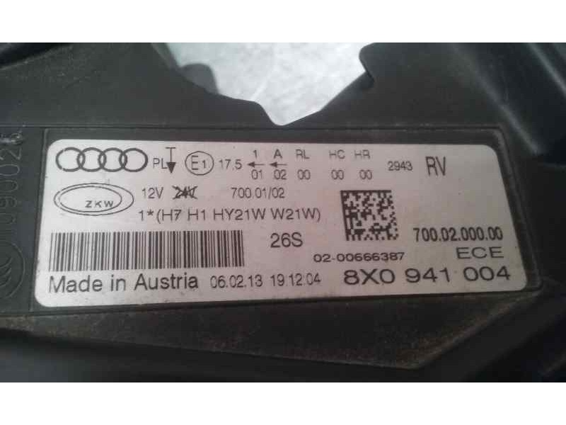 Recambio de faro derecho para audi a1 (8x) referencia OEM IAM 8X0941004 TOCADO 
