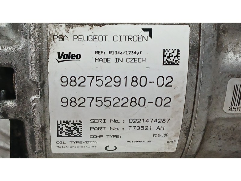 Recambio de compresor aire acondicionado para citroën c5 aircross (ac_, aj_, ar_, a4_) 1.2 puretech 130 (arhnsj) referencia OEM 