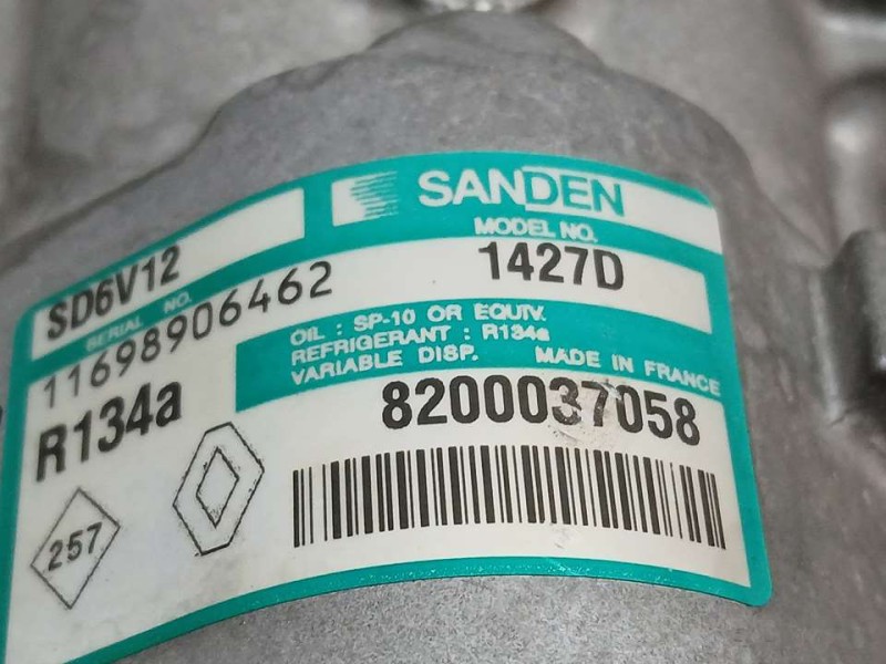Recambio de compresor aire acondicionado para renault clio ii fase ii (b/cb0) authentique referencia OEM IAM 8200037058 SD6V12 S