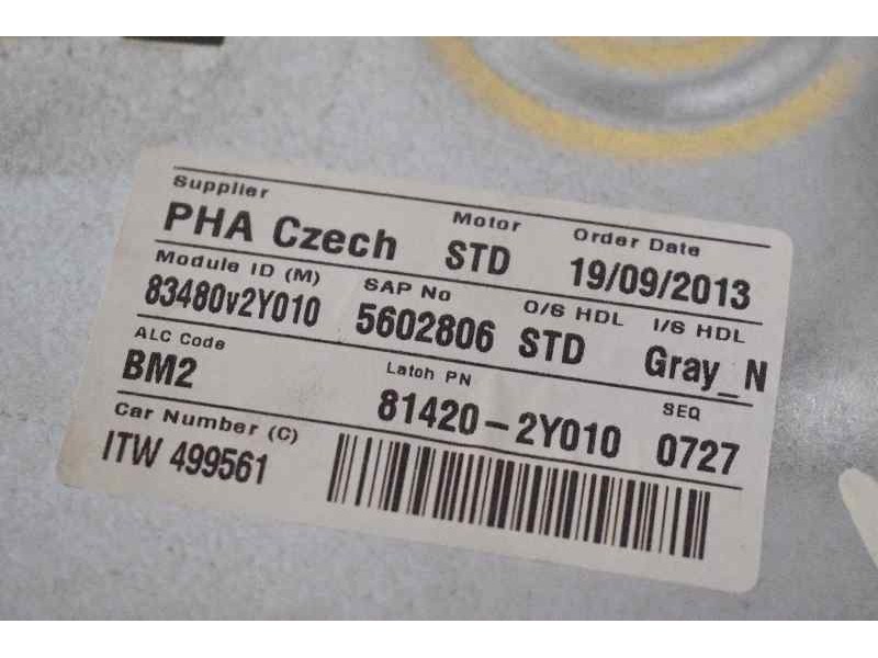 Recambio de elevalunas trasero derecho para hyundai ix35 classic 2wd referencia OEM IAM 814202Y010  ELECTRICO