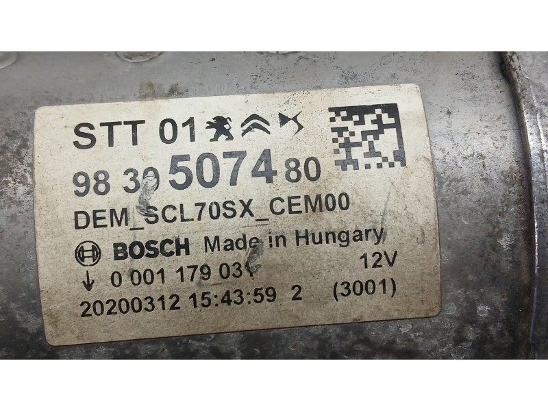 Recambio de motor arranque para citroën c5 aircross (ac_, aj_, ar_, a4_) 1.2 puretech 130 (arhnsj) referencia OEM IAM 9830507480