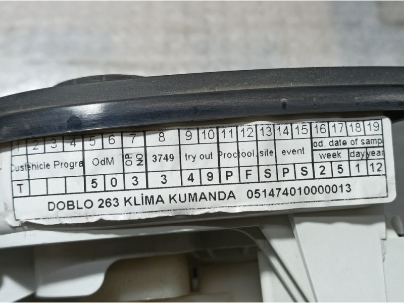 Recambio de mando calefaccion / aire acondicionado para opel combo d selective l2h1 referencia OEM IAM 51474010000013  