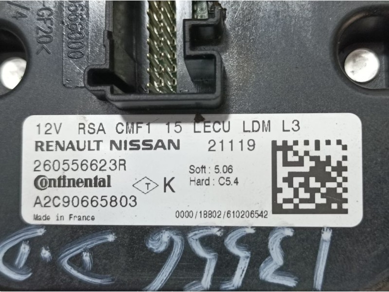 Recambio de centralita faros xenon para renault clio v zen referencia OEM IAM 260556623R A2C90665803 CONTINENTAL