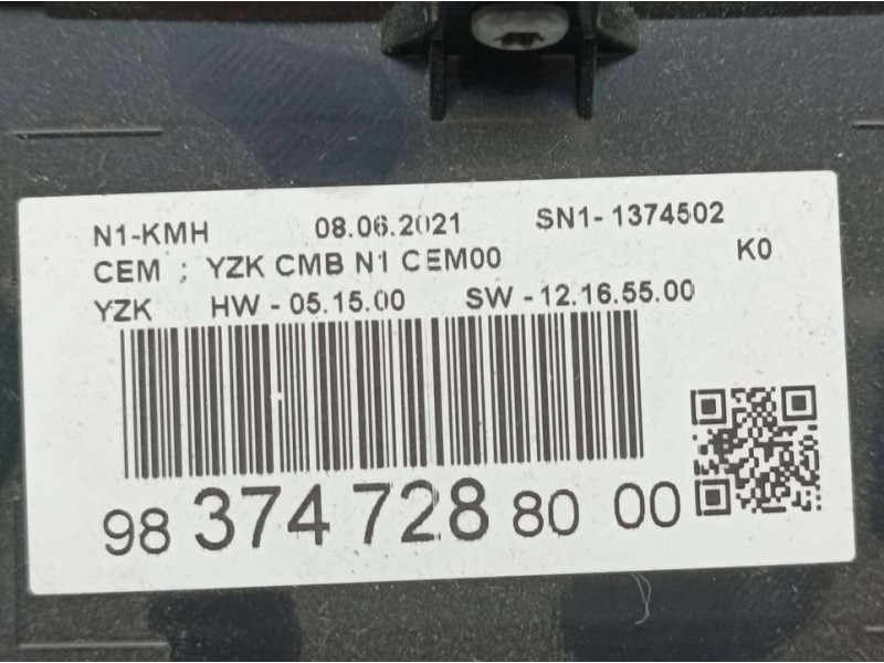 Recambio de cuadro instrumentos para toyota proace furgon referencia OEM IAM 9837472880  