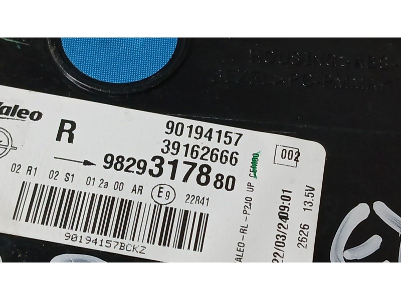Recambio de piloto trasero derecho exterior para opel corsa f (p2jo) 1.2 (68) referencia OEM IAM 9829317180 VALEO 90194157