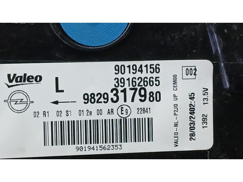 Recambio de piloto trasero izquierdo exterior para opel corsa f (p2jo) 1.2 (68) referencia OEM IAM 9829317380 TOCADO VALEO 90194