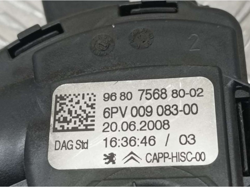 Recambio de potenciometro pedal para peugeot 207 sport referencia OEM IAM 9680756880 6PV00908300 
