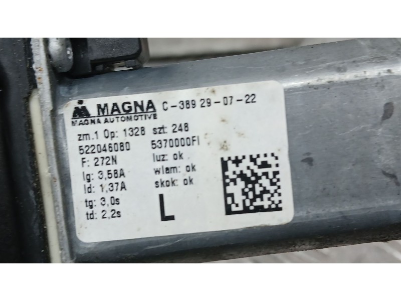 Recambio de elevalunas delantero izquierdo para fiat 500 (312_) 1.0 mild hybrid (312.ayd1b) referencia OEM IAM 5370000FI ELECTRI