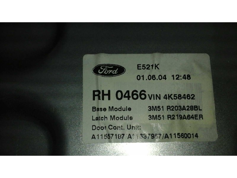 Recambio de elevalunas delantero derecho para ford focus c-max (cap) trend (d) referencia OEM IAM 3M51R203A28BL 2 PINS ELECTRICO