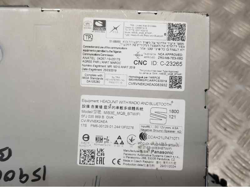 Recambio de sistema navegacion gps para seat ibiza (kj1) xcellence referencia OEM IAM 5FJ035869B RVNBX2AEA PANASONIC TOCADO