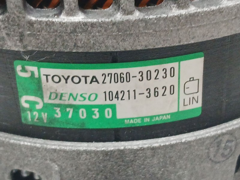 Recambio de alternador para toyota hilux viii pick-up (_n1_) 2.4 d 4wd (gun125_) referencia OEM IAM 2706030230 DENSO 1042113620