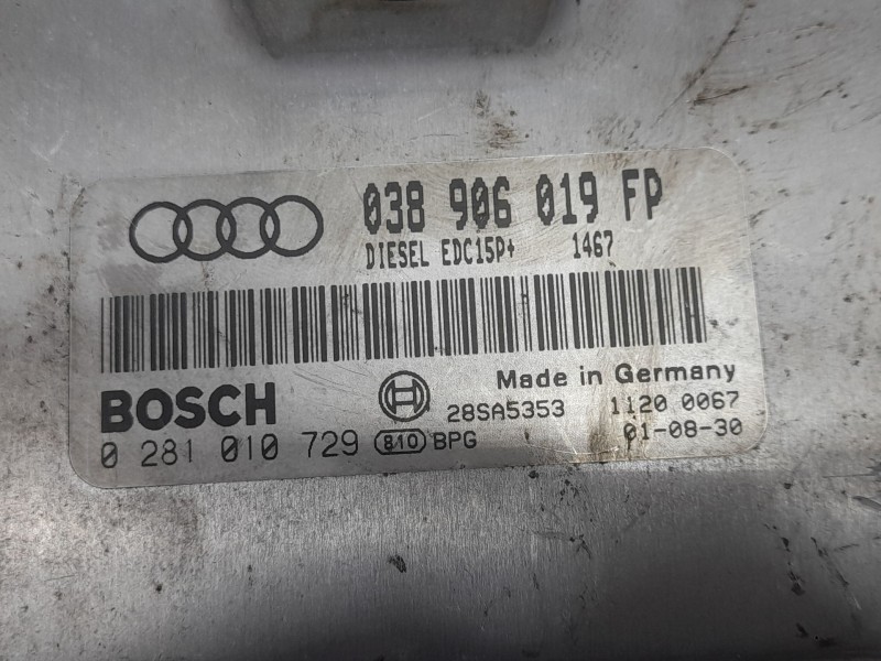 Recambio de centralita motor uce para audi a4 b6 (8e2) 1.9 tdi referencia OEM IAM 038906019fp 0281010729 BOSCH