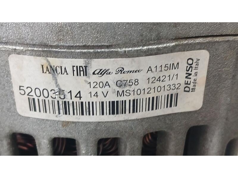 Recambio de alternador para abarth 500 cabrio (150) 595 c turismo referencia OEM IAM 52003514 DENSO 1012101332