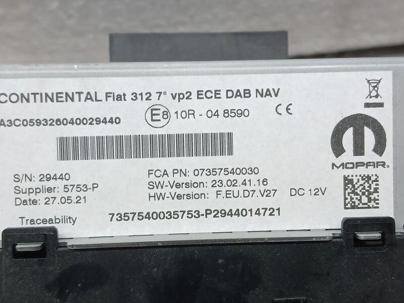Recambio de sistema navegacion gps para abarth 500 cabrio (150) 595 c turismo referencia OEM IAM 735754003  A3C059326040029440