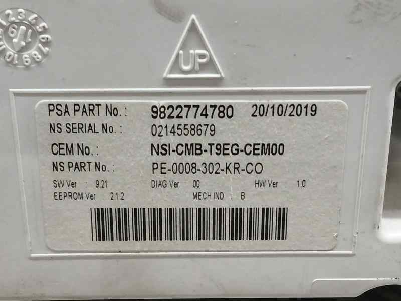 Recambio de cuadro instrumentos para peugeot 308 active bussines referencia OEM IAM 9822774780 0214558679 