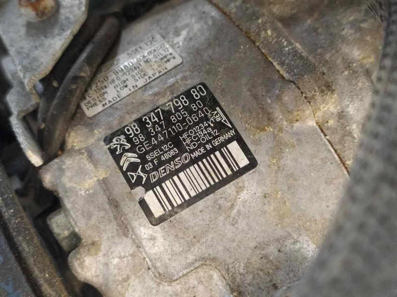 Recambio de compresor aire acondicionado para citroën c3 shine pack referencia OEM IAM 9834779880 4471100640 