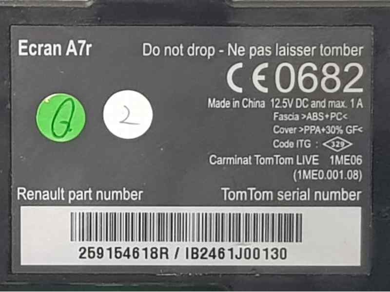 Recambio de pantalla multifuncion para renault koleos dynamique referencia OEM IAM 259154618R  