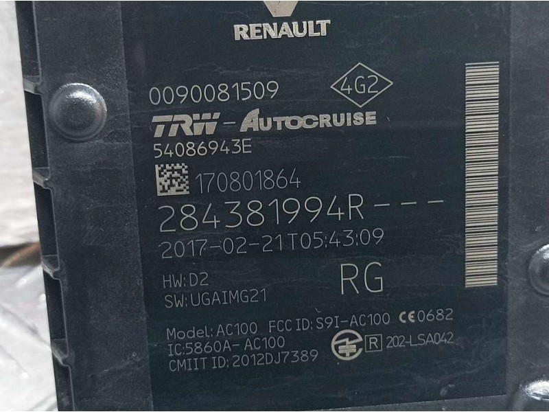 Recambio de modulo electronico para renault megane iv berlina 5p zen referencia OEM IAM 284381994R 54086913E TRW