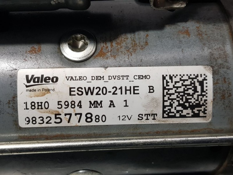 Recambio de motor arranque para peugeot 3008 allure referencia OEM IAM 9832577880 ESW2021HE VALEO