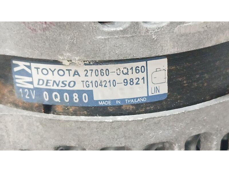 Recambio de alternador para toyota aygo x play referencia OEM IAM 270600Q160 DENSO 1042109821