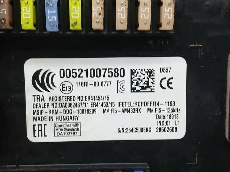 Recambio de caja reles / fusibles para fiat tipo ii (357) berlina easy referencia OEM IAM 521007580 28602608 