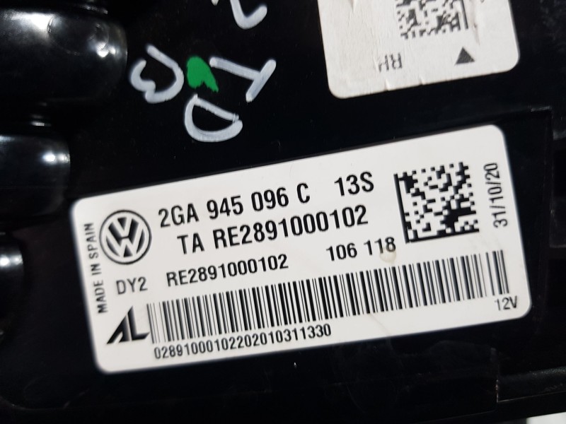 Recambio de piloto trasero derecho exterior para volkswagen t-roc (a11, d11) 1.5 tsi referencia OEM IAM 2GA945096C TOCADO TOCADO
