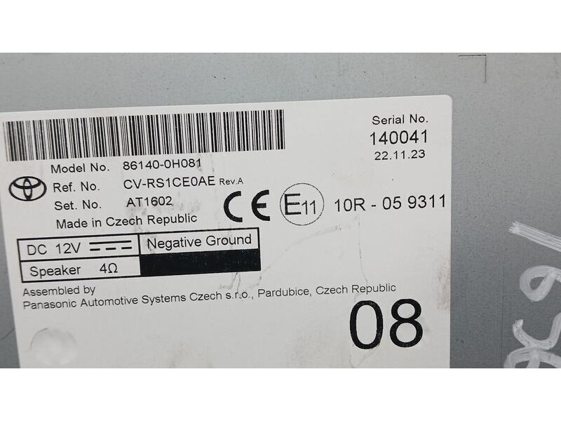 Recambio de sistema navegacion gps para toyota aygo x play referencia OEM IAM 861400H081 PANASONIC CVRS1CE0AE