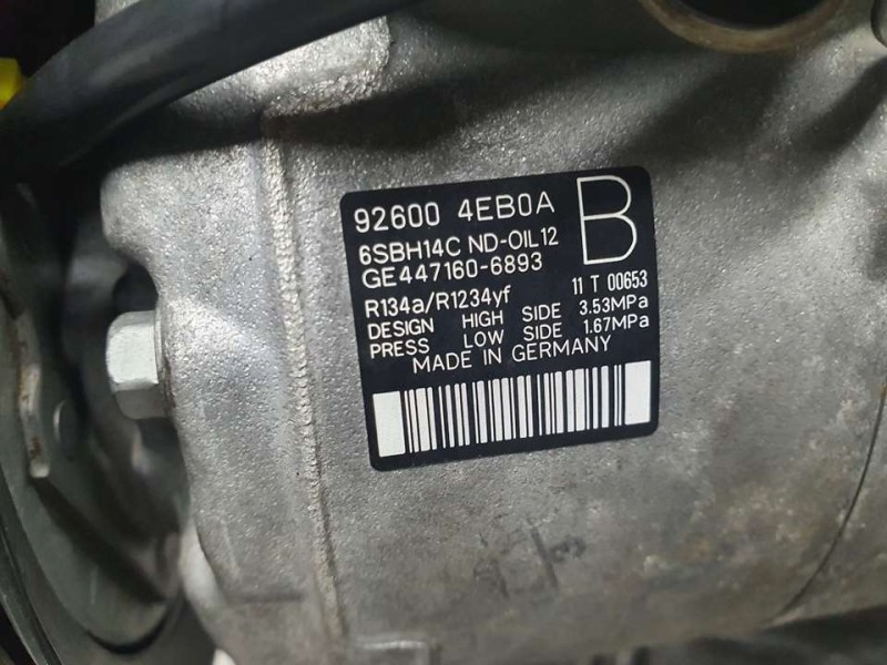 Recambio de compresor aire acondicionado para renault kadjar experience referencia OEM IAM 926004EB0A 4471606893 