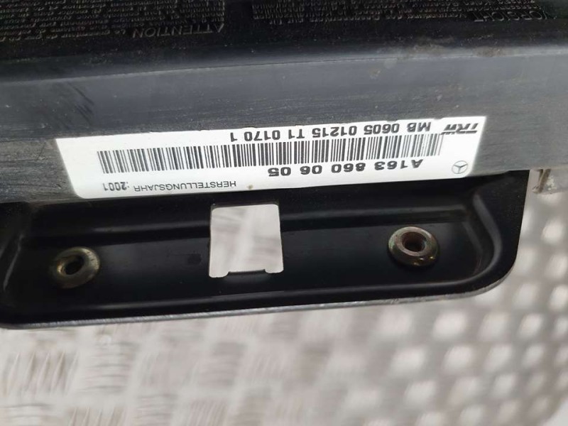 Recambio de airbag lateral trasero derecho para mercedes-benz clase m (w163) 400 cdi (163.128) referencia OEM IAM A1638600605  