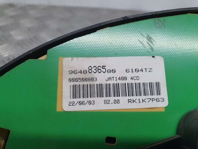 Recambio de cuadro instrumentos para peugeot 206 berlina xs referencia OEM IAM 9648836580  