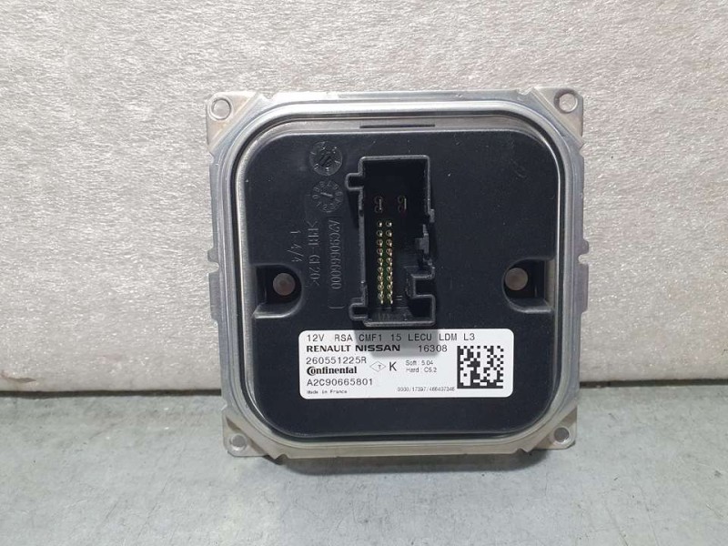 Recambio de centralita faro para renault kadjar experience referencia OEM IAM 260551225R A2C90665801 CONTINENTAL