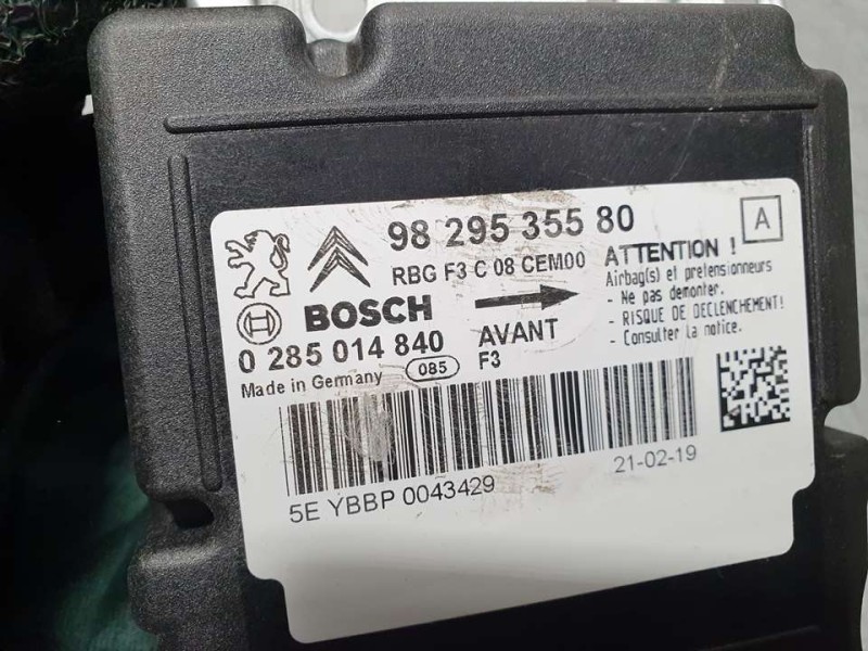 Recambio de centralita airbag para citroën c4 cactus origins referencia OEM IAM 9829535580 0285014840 BOSCH