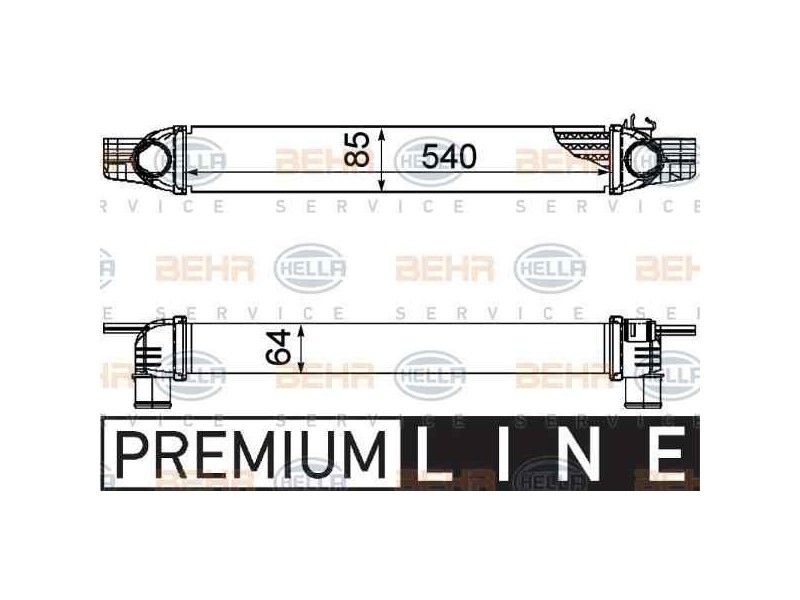 Recambio de intercooler para citroën nemo basis referencia OEM IAM 51790623 L8119001 BEHR