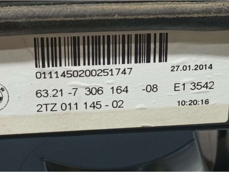 Recambio de piloto trasero derecho para bmw serie 5 lim. (f10) 2.0 turbodiesel referencia OEM IAM 7306164  INTERIOR