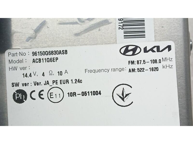 Recambio de sistema audio / radio para kia picanto (ja) concept referencia OEM IAM 96150G6260ASB  ACB11G6EP