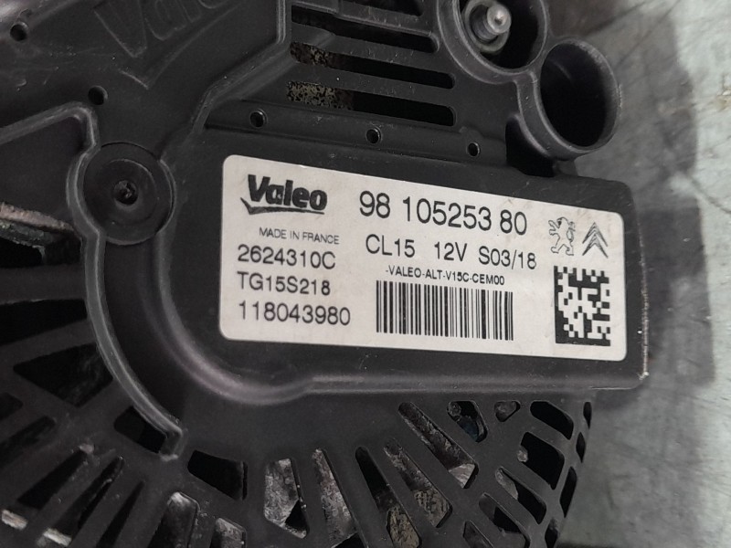 Recambio de alternador para citroën c3 aircross ii (2r_, 2c_) 1.6 bluehdi 100 (2cbhyb) referencia OEM IAM 9810525380 VALEO 