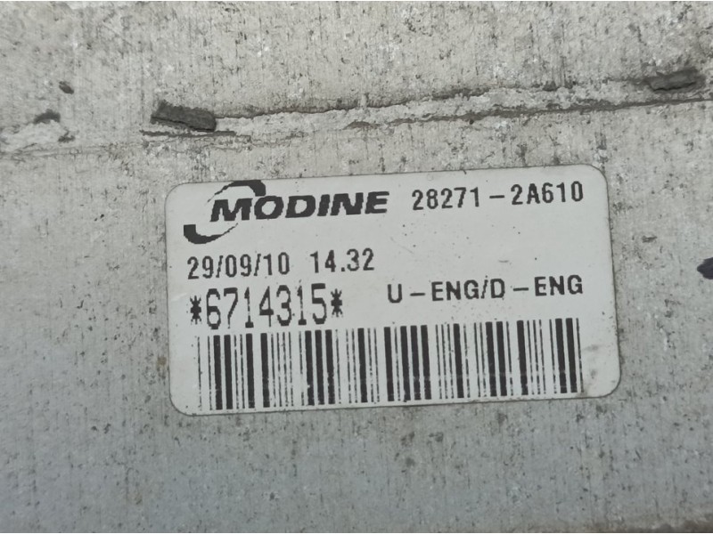 Recambio de intercooler para kia pro_cee´d drive referencia OEM IAM 282712A610 6714315 MODINE