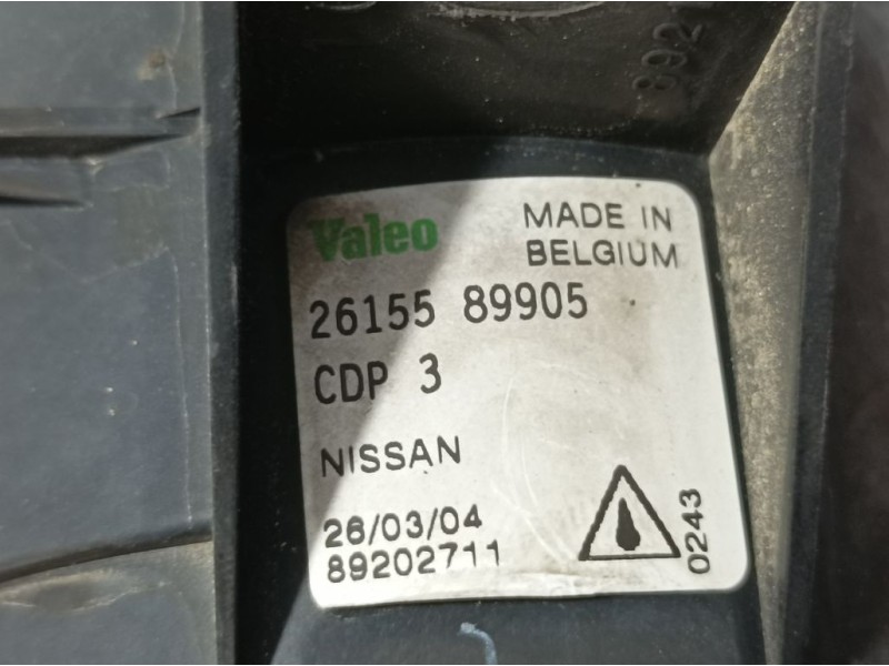 Recambio de faro antiniebla izquierdo para nissan almera (n16/e) acenta referencia OEM IAM 2615589905 89202711 VALEO