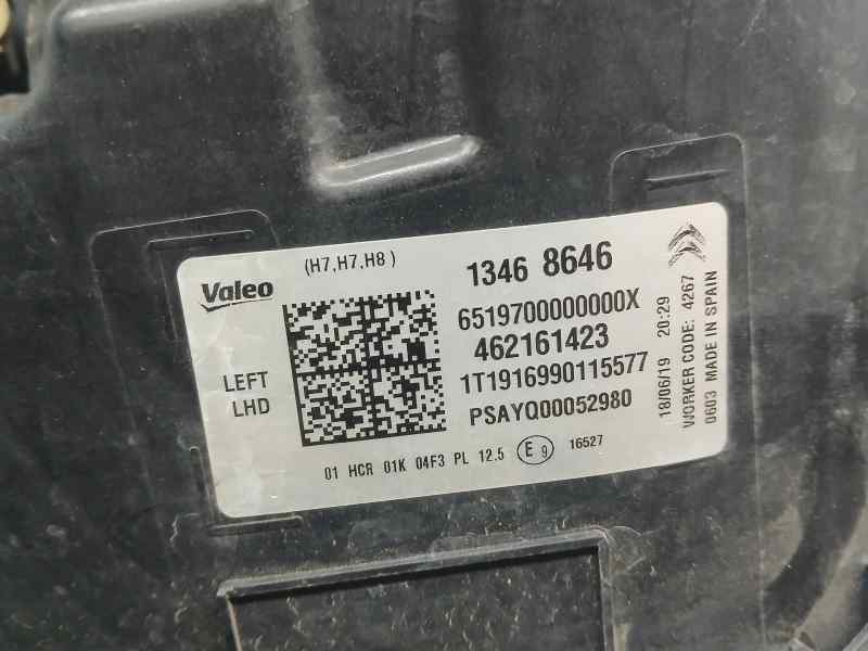 Recambio de faro izquierdo para citroën c3 aircross feel referencia OEM IAM 13468646 462161423 PATA ROTA VALEO