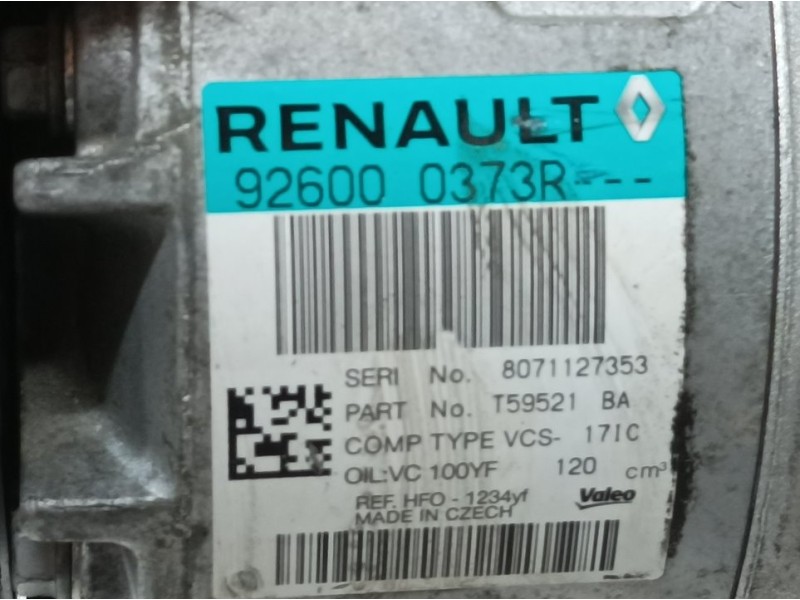 Recambio de compresor aire acondicionado para renault master kombi l2h2 3,5t referencia OEM IAM 926000373R 8071127353 VALEO
