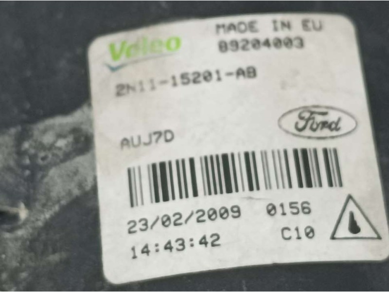 Recambio de faro antiniebla derecho para ford fiesta (cb1) ambiente referencia OEM IAM 2N1115201AB 89204003 VALEO