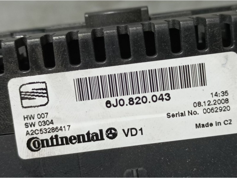 Recambio de mando climatizador para seat ibiza (6j5) reference referencia OEM IAM 6J0820043 A2C53286417 CONTINENTAL