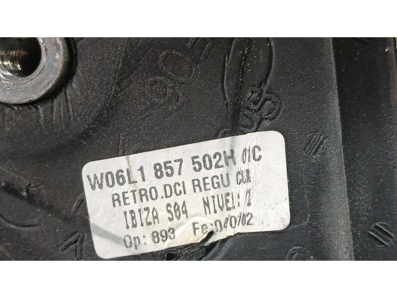 Recambio de retrovisor derecho para seat ibiza (6l1) stella referencia OEM IAM 6L1857502H C/ MANDO ROZADO 