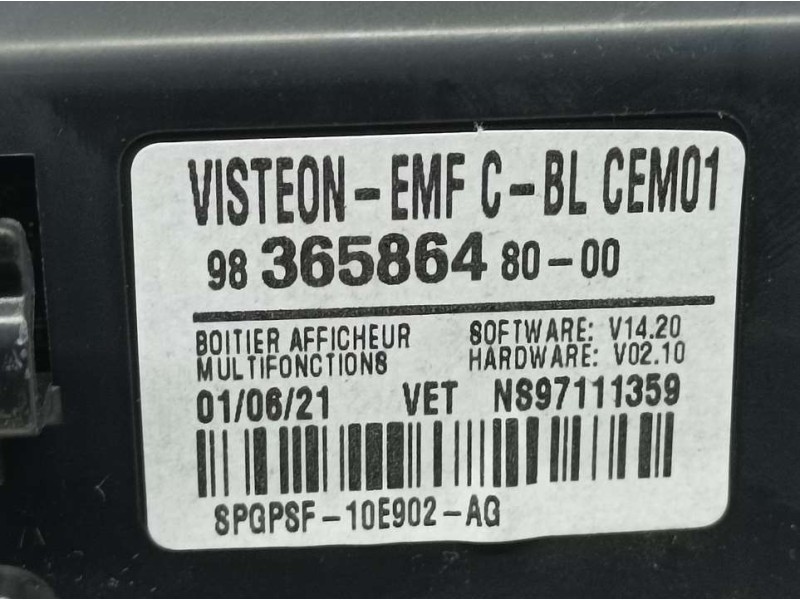 Recambio de pantalla multifuncion para toyota proace furgon referencia OEM IAM 9836586480 97111359 VISTEON