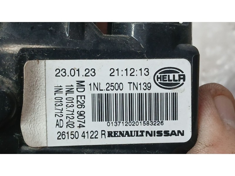 Recambio de faro antiniebla derecho para renault clio v (b7_) tce 90 (b7mt) referencia OEM IAM 261504122R HELLA 1NL2500TN139