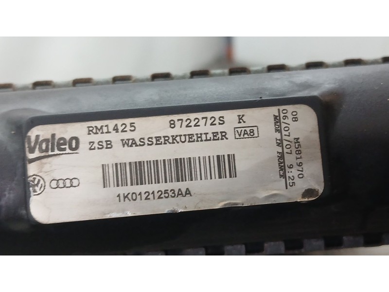 Recambio de radiador agua para audi a3 (8p1) 1.9 tdi referencia OEM IAM 1K0121253AA VALEO RM1425