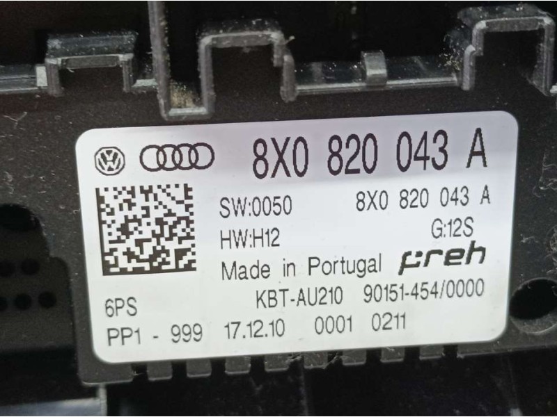 Recambio de mando climatizador para audi a1 (8x) ambition referencia OEM IAM 8X0820043A 901514540000 PRED