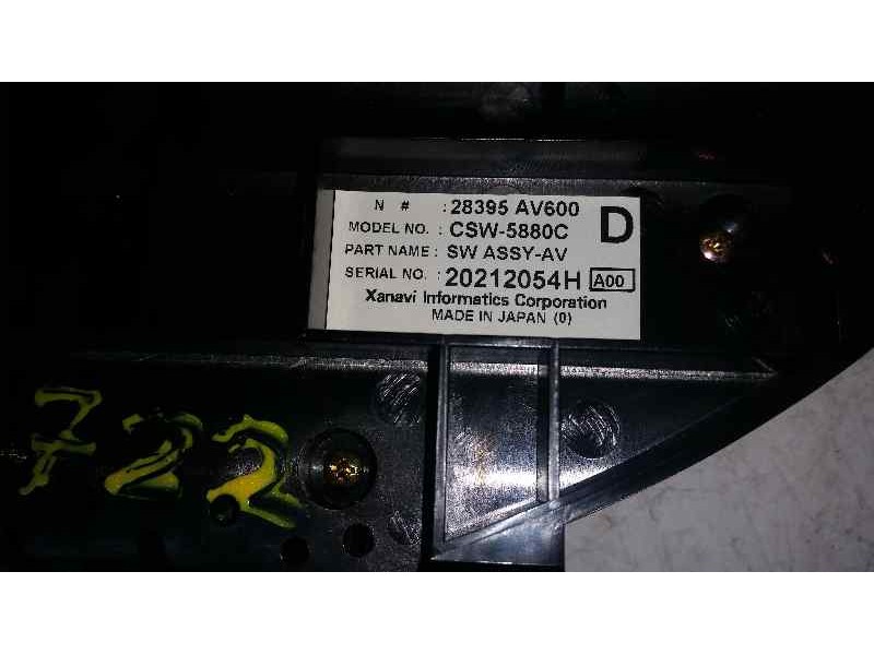Recambio de mando climatizador para nissan primera berlina (p12) acenta referencia OEM IAM CSW5880C 28395AV600 