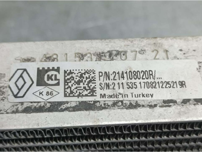 Recambio de radiador agua adicional para renault clio v experience referencia OEM IAM 214108020R  